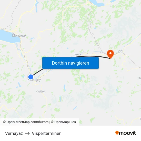 Vernayaz to Visperterminen map
