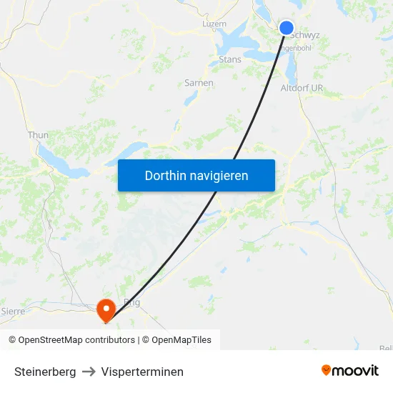 Steinerberg to Visperterminen map