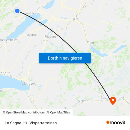La Sagne to Visperterminen map