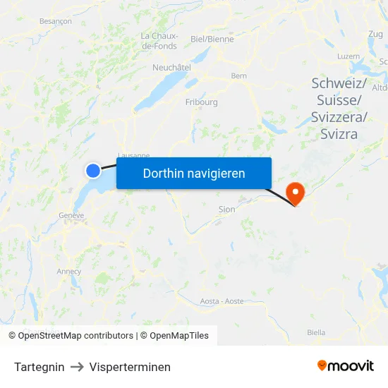 Tartegnin to Visperterminen map