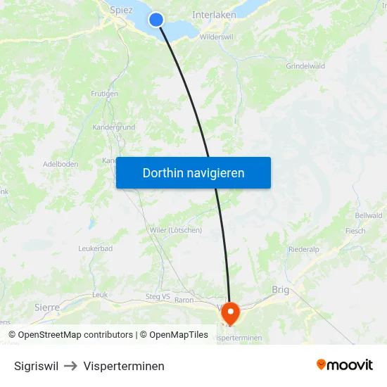 Sigriswil to Visperterminen map