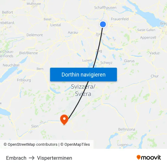 Embrach to Visperterminen map