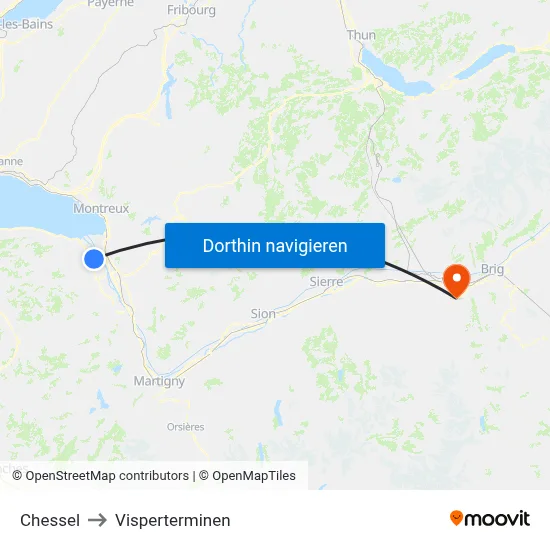 Chessel to Visperterminen map