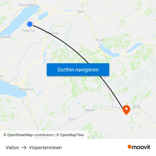 Vallon to Visperterminen map