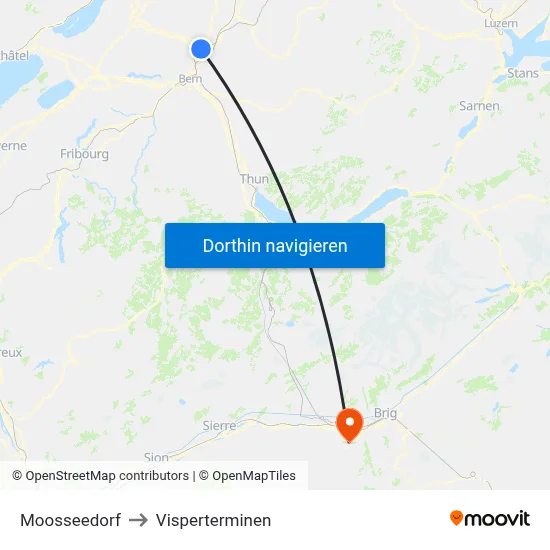 Moosseedorf to Visperterminen map