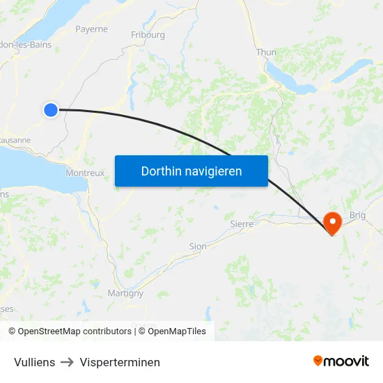 Vulliens to Visperterminen map