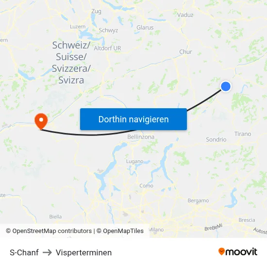 S-Chanf to Visperterminen map