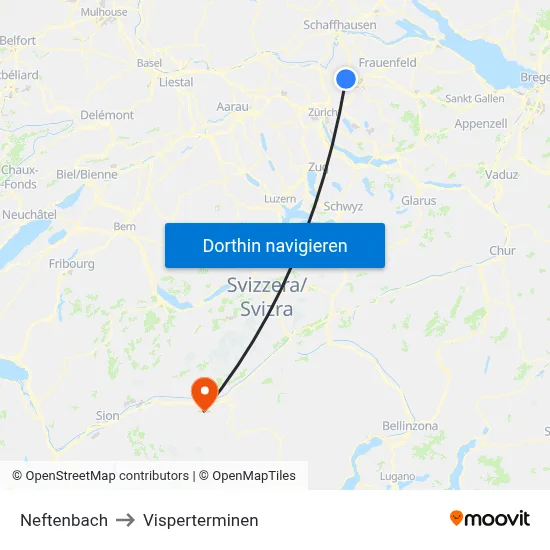 Neftenbach to Visperterminen map