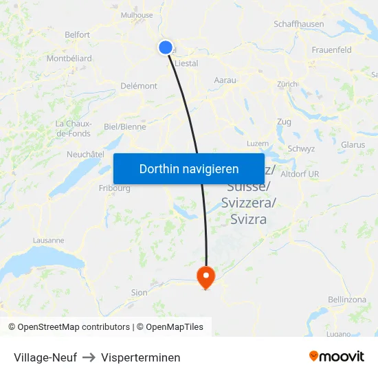 Village-Neuf to Visperterminen map