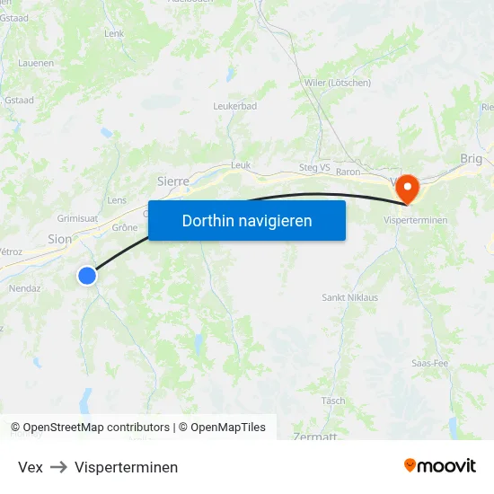 Vex to Visperterminen map