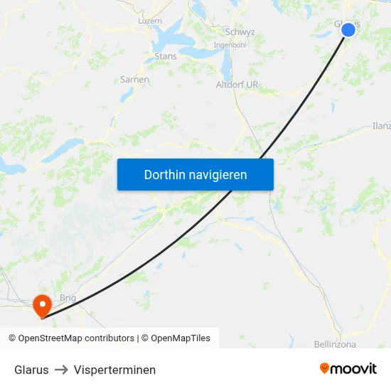 Glarus to Visperterminen map