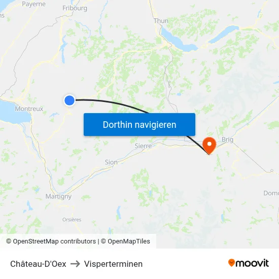 Château-D'Oex to Visperterminen map