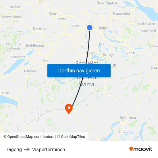 Tägerig to Visperterminen map