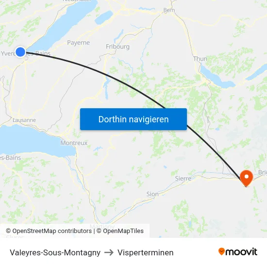 Valeyres-Sous-Montagny to Visperterminen map