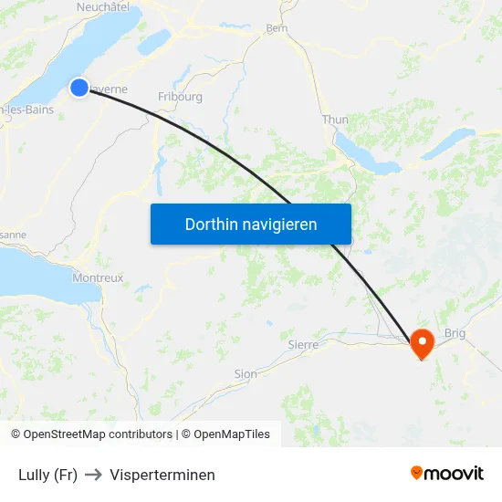 Lully (Fr) to Visperterminen map