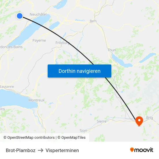 Brot-Plamboz to Visperterminen map