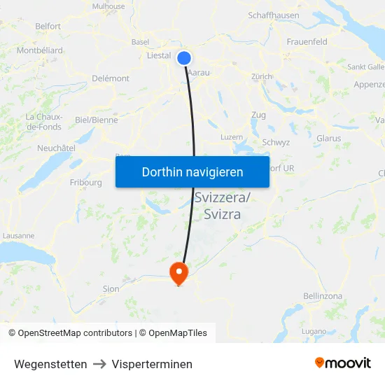 Wegenstetten to Visperterminen map