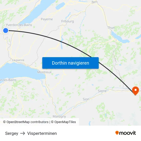 Sergey to Visperterminen map