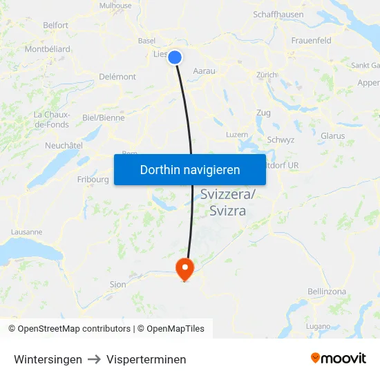 Wintersingen to Visperterminen map
