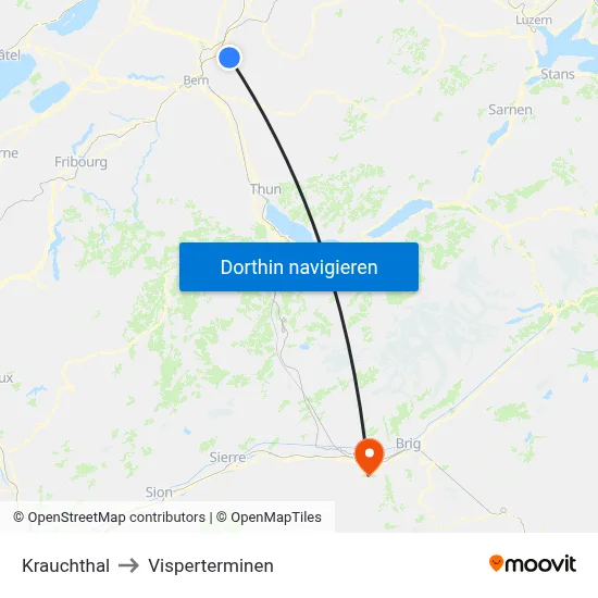 Krauchthal to Visperterminen map