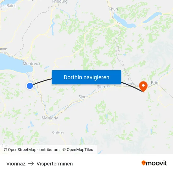 Vionnaz to Visperterminen map