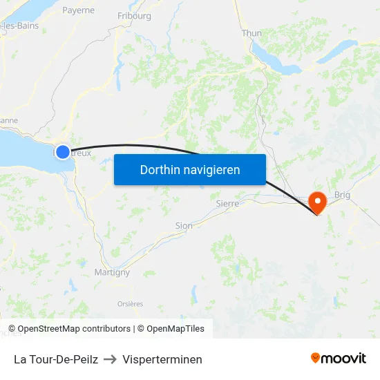La Tour-De-Peilz to Visperterminen map