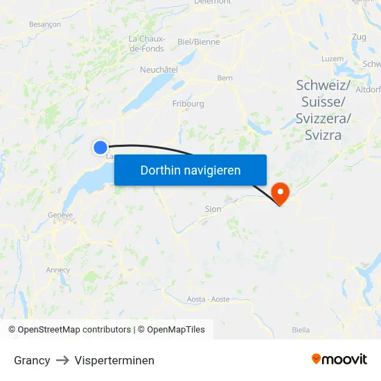 Grancy to Visperterminen map