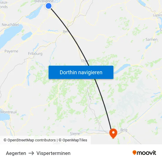 Aegerten to Visperterminen map