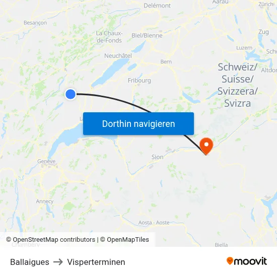 Ballaigues to Visperterminen map