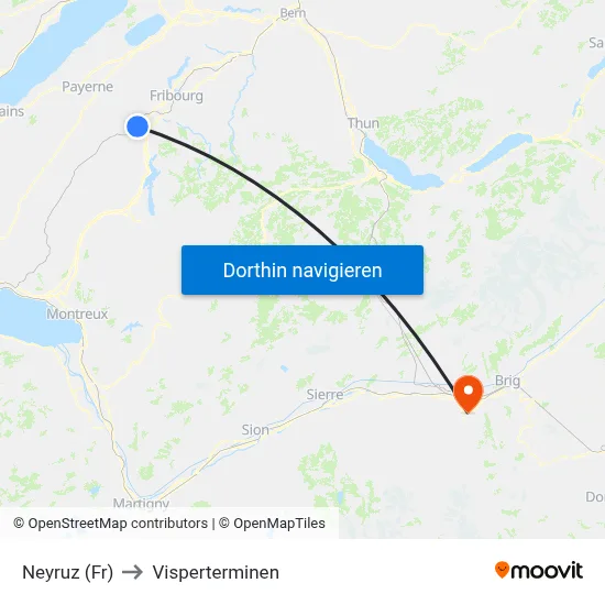 Neyruz (Fr) to Visperterminen map