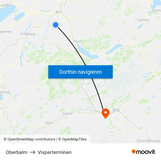 Oberbalm to Visperterminen map
