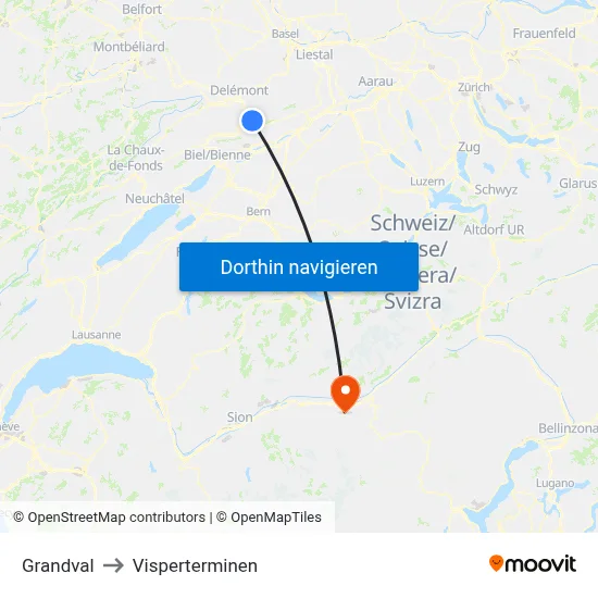 Grandval to Visperterminen map