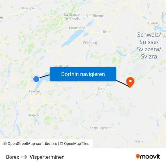 Borex to Visperterminen map
