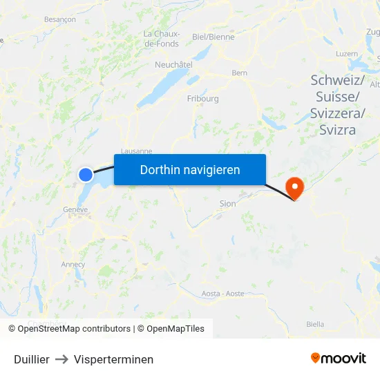 Duillier to Visperterminen map