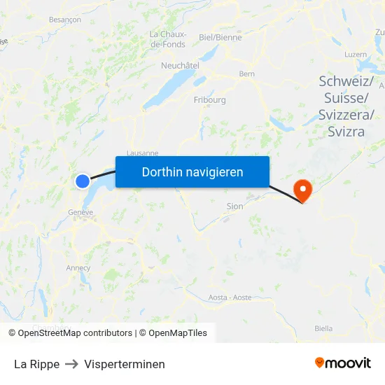 La Rippe to Visperterminen map