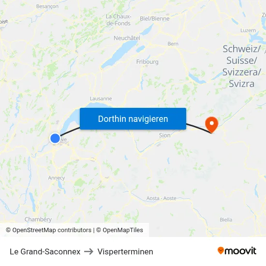 Le Grand-Saconnex to Visperterminen map