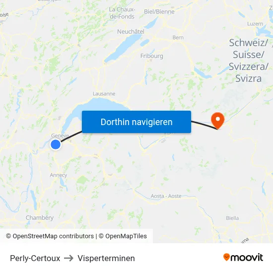 Perly-Certoux to Visperterminen map