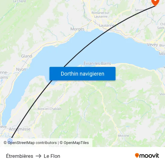 Étrembières to Le Flon map