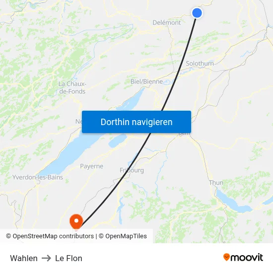 Wahlen to Le Flon map