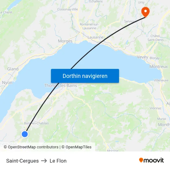 Saint-Cergues to Le Flon map