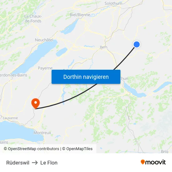 Rüderswil to Le Flon map