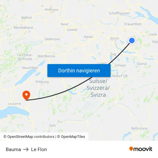 Bauma to Le Flon map