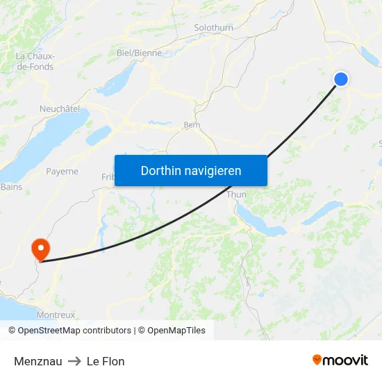 Menznau to Le Flon map
