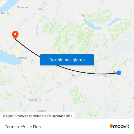 Termen to Le Flon map