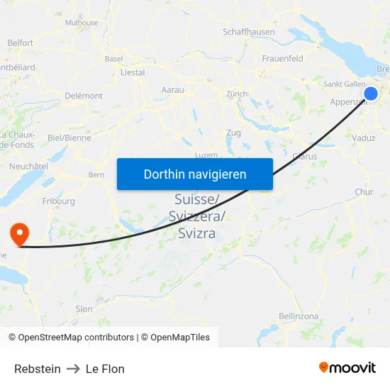 Rebstein to Le Flon map