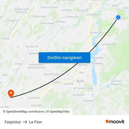 Ferpicloz to Le Flon map