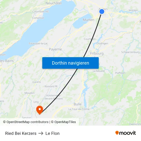 Ried Bei Kerzers to Le Flon map
