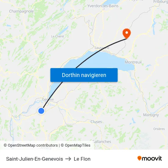 Saint-Julien-En-Genevois to Le Flon map
