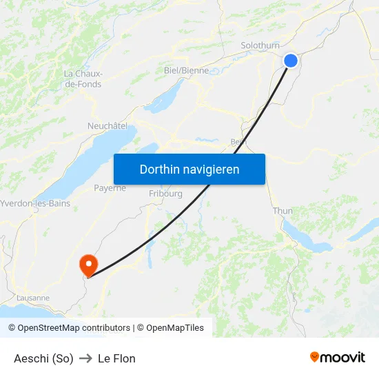 Aeschi (So) to Le Flon map