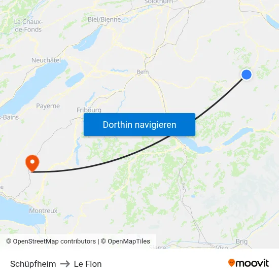 Schüpfheim to Le Flon map